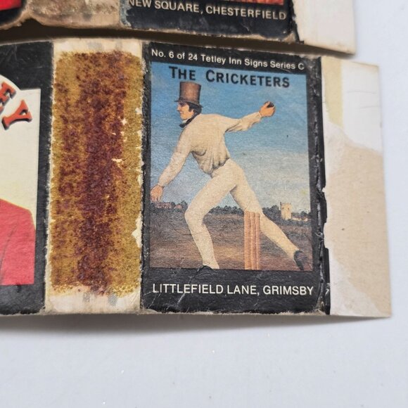 Vintage Tetley Ales Safety Matches Box The Market & Cricketers Illustrations - Picture 4 of 7